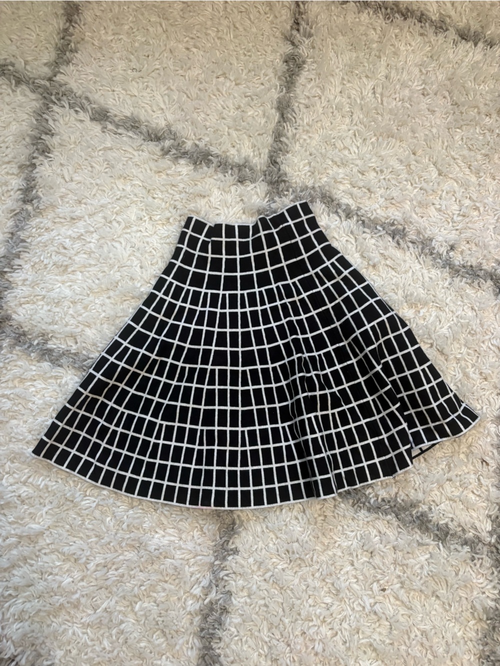 Alyx Black Skirt with White Grid Pattern